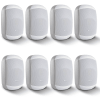 8 Pack of Biamp MASK6CT-W 6.5" 100V/16Ohm Two-Way Loudspeakers, White