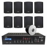 8 Speaker (5.25") 4-Zone Background Music System with BT & DAB Radio