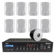 8 Speaker (5.25") 4-Zone Background Music System with BT & DAB Radio