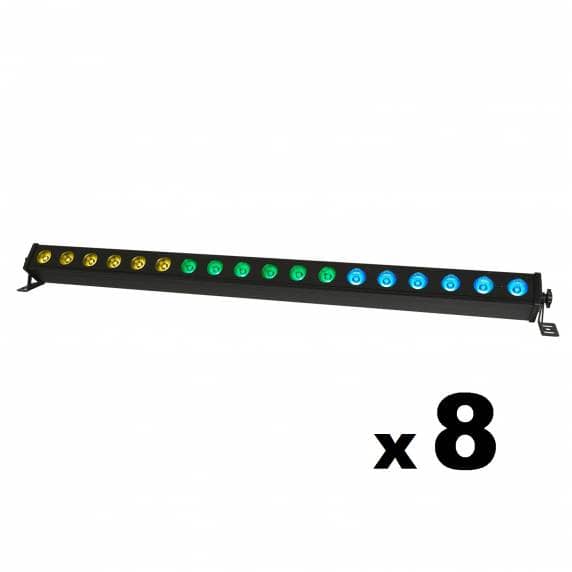 8 x Equinox FXbar18 LED Batten Lighting Bar	