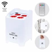 8 x LEDJ Rapid QB1 HEX LED Battery Uplighters (White) With Charge Flight Case