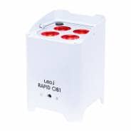 8 x LEDJ Rapid QB1 HEX LED Battery Uplighters (White) With Charge Flight Case
