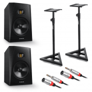 Adam Audio T8V 8" Studio Monitors, Stands & Cable Bundle