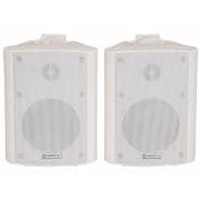 Adastra Bluetooth Music System + 2-Way Stereo Wall Speakers, White (Pair) 