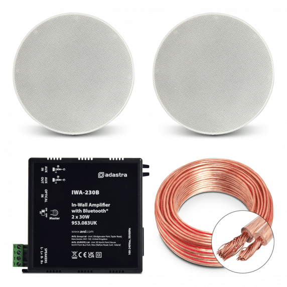 Adastra Bluetooth Music System + 5.25" Slimline Ceiling Speakers (Pair)