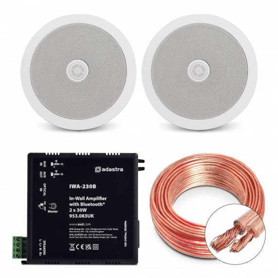 Adastra Bluetooth Music System + 6.5" Directional Ceiling Speakers (Pair)