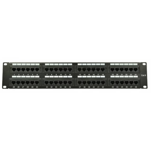 Adastra CAT6 Rackmount IDC Patch Panel - 48 Port / 2U