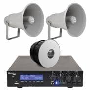 Adastra Outdoor PA System with Bluetooth & FM Radio - 2x 15W Horn Speakers