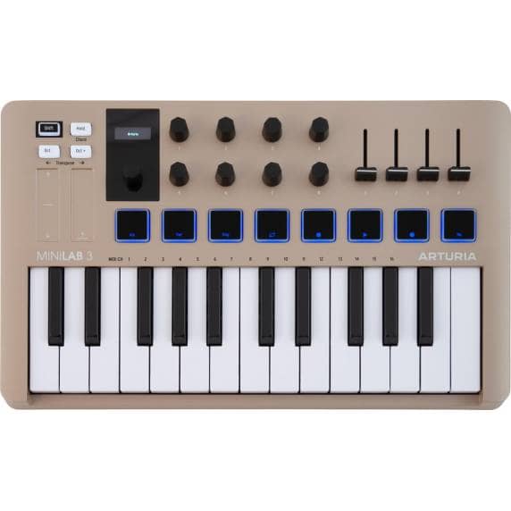 Arturia MiniLab 3 25-Key MIDI Keyboard Controller – Champagne