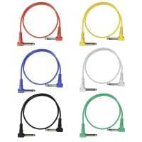 AudioKraft 60cm Guitar Patch Leads, Angled Jack, Assorted Colours - Pack of 6