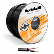 AudioKraft Apollo Series | High-Performance Outdoor Speaker Cable (Black) - 100m Drum