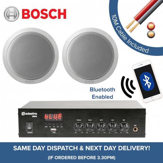 Bosch Bluetooth Music System + 2x In-Ceiling Speakers