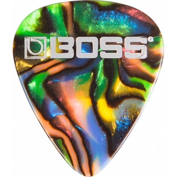 BOSS Thin Celluloid Guitar Pick / Plectrum - Abalone Colour (Pack of 12)
