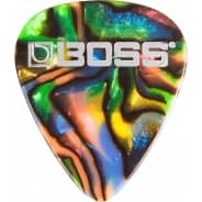 BOSS Thin Celluloid Guitar Pick / Plectrum - Abalone Colour (Pack of 12)