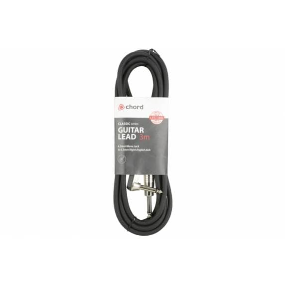 Chord 6.3mm Angled Jack to 6.3mm Straight Jack, 3m