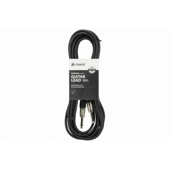 Chord 6.3mm Essential Guitar Lead – 6M Premium Mono Jack Plug