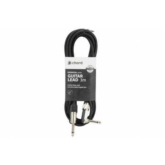 Chord 6.3mm Right Angled Essential Guitar Lead – 3M Premium Mono Jack Plug