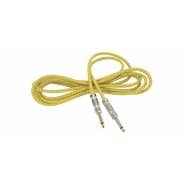 Chord Classic Retro Braided Guitar Lead – 6.3mm Mono Jack Plug (3m – Grey/Gold)