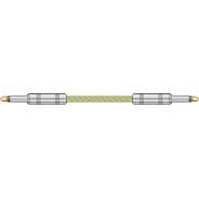 Chord Classic Retro Braided Guitar Lead – 6.3mm Mono Jack Plug (3m – Grey/Gold)
