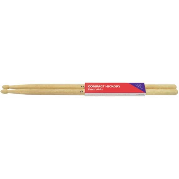 Chord Compact Wood-Tipped Hickory Drum Sticks - Pair (5A)