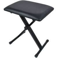 Chord PBENB Basic Piano Bench — Black, Foldable X-Frame