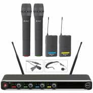 Chord Quad Wireless Microphone System | 2 x Handheld 2 x Beltpack