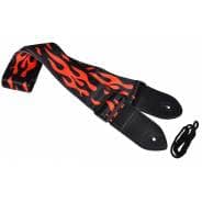 Chord Red Flame Design Guitar Strap