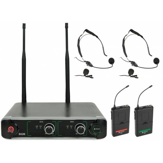 Chord SU20 Compact Dual UHF Wireless Microphone Set (Beltpack 863.42+864.3)