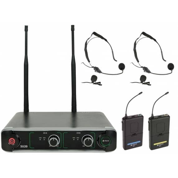 Chord SU20 Compact Dual UHF Wireless Microphone Set (Beltpack 864.8+863.1)