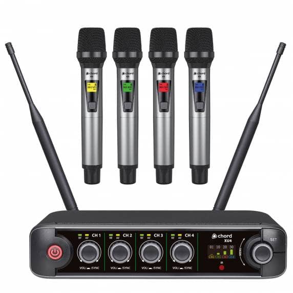Chord XU4 Quad Channel Handheld Wireless Microphone System