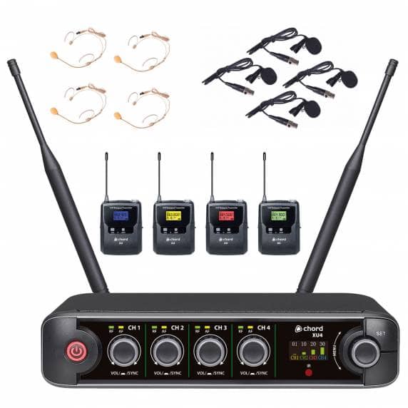 Chord XU4 Quad Channel Headset/Lapel Wireless Microphone System