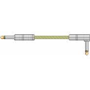 Citronic 3m Classic Retro Nylon-Braided Angled Guitar Lead - GREY/GOLD