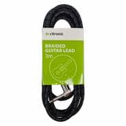 Citronic Braided 6.3mm Right Angled Mono Jack to Jack Cable, 3m - Black/Blue