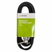 Citronic Braided 6.3mm Right Angled Mono Jack to Jack Cable, 3m - Black