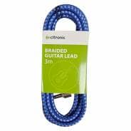 Citronic Braided 6.3mm Right Angled Mono Jack to Jack Cable, 3m - Blue/White