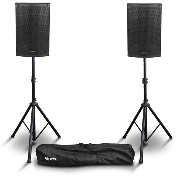 Citronic CAB-10L 10" Active PA Speaker Bundle with Stands