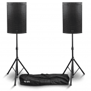 Citronic CAB-12L 12" Active PA Speaker Bundle with Stands