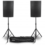 Citronic CAB-15L 15" Active PA Speakers Bundle with Stands
