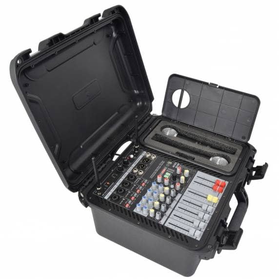 Citronic FLITE-1000 2x500W Powered PA Mixer with 2 UHF Mics & DSP