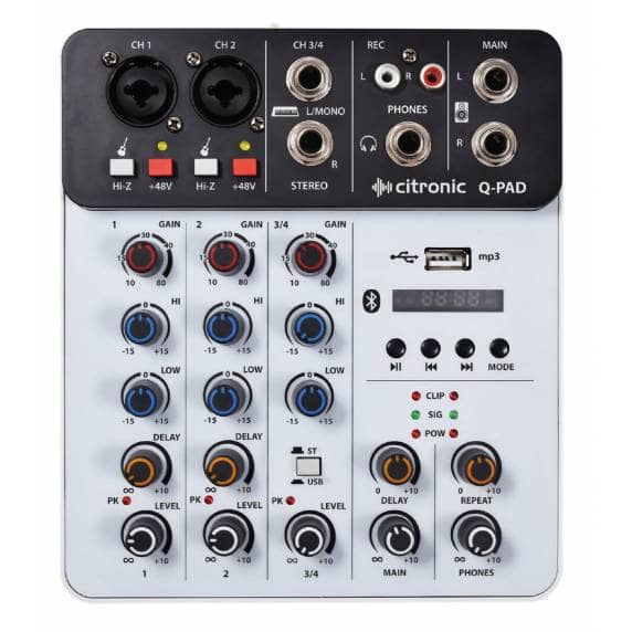 Citronic Q-PAD Mini Mixer 4-Channel with Bluetooth & USB Interface