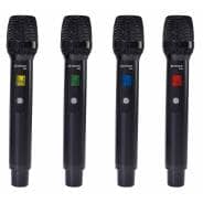 Citronic TU4-H Quad PLL Tuneable UHF Wireless Microphone System - 4 x Handheld Microphones