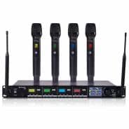 Citronic TU4-H Quad PLL Tuneable UHF Wireless Microphone System - 4 x Handheld Microphones