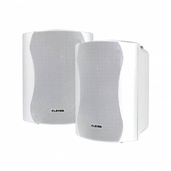 Clever Acoustics WPS 25T White 100V Weatherproof Wall Speakers (PAIR)