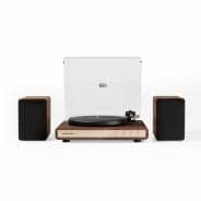 Crosley C65 Bluetooth Record Player with Bookshelf Speakers - Walnut