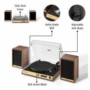 Crosley C72 Vintage Record Player with Bluetooth Speakers - Walnut