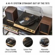 Crosley C72 Vintage Record Player with Bluetooth Speakers - Walnut