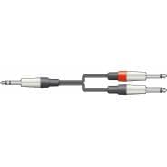 Dual MONO 1/4" (6.3mm) Jack to Stereo 1/4" (6.3mm) Jack Cable 6M