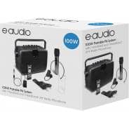 E-Audio 100W Portable PA Speaker with Wireless Handheld & Headset Microphones