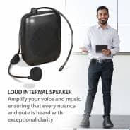 E-Audio 10W Portable Waistband Voice Amplifier with Wired Headset Microphone