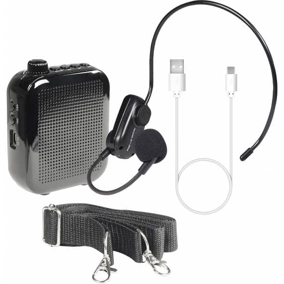 E-Audio 15W Portable Waistband Voice Amplifier with UHF Wireless Headset Microphone